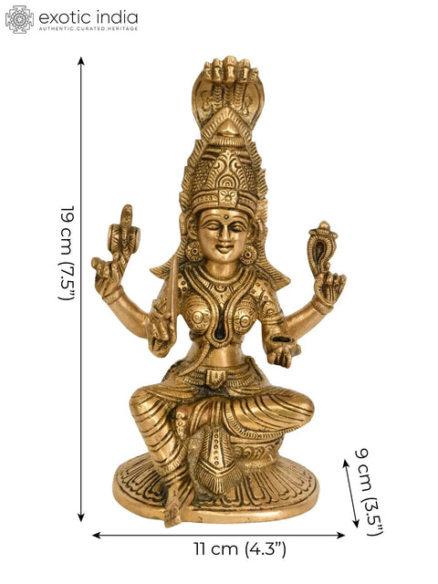 7" Goddess Mariamman Brass Statue | South Indian Goddess Durga Idol | Handmade