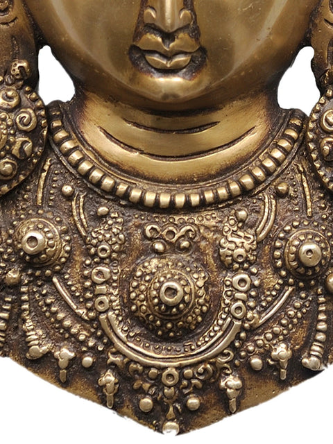10" Buddhist Goddess Tara Wall Hanging Mask in Brass | Handmade | Made in India