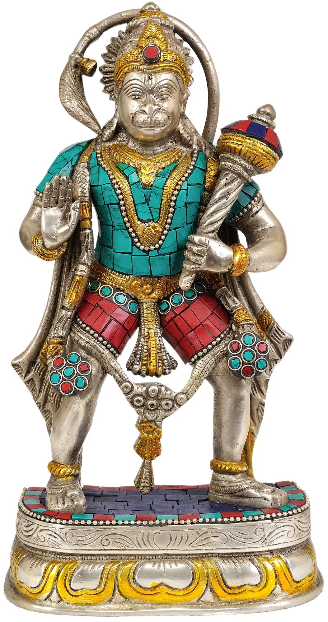 11" Lord Hanuman In Brass | Handmade | Made In India