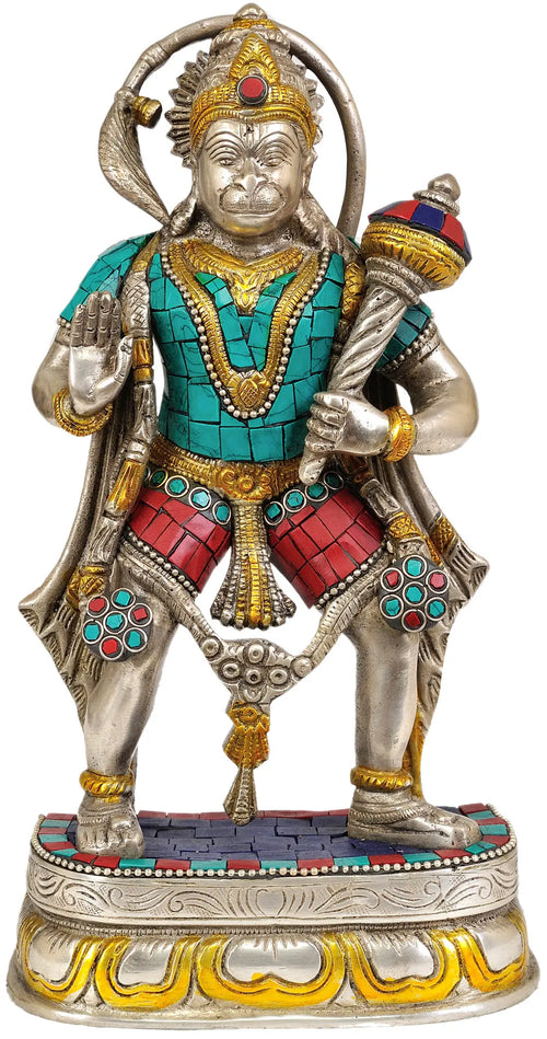 11" Lord Hanuman Handmade Brass Statue for Home Pooja