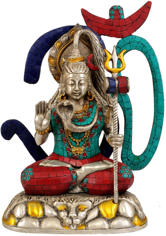 12" Lord Shiva Brass Statue Handmade for Home Pooja
