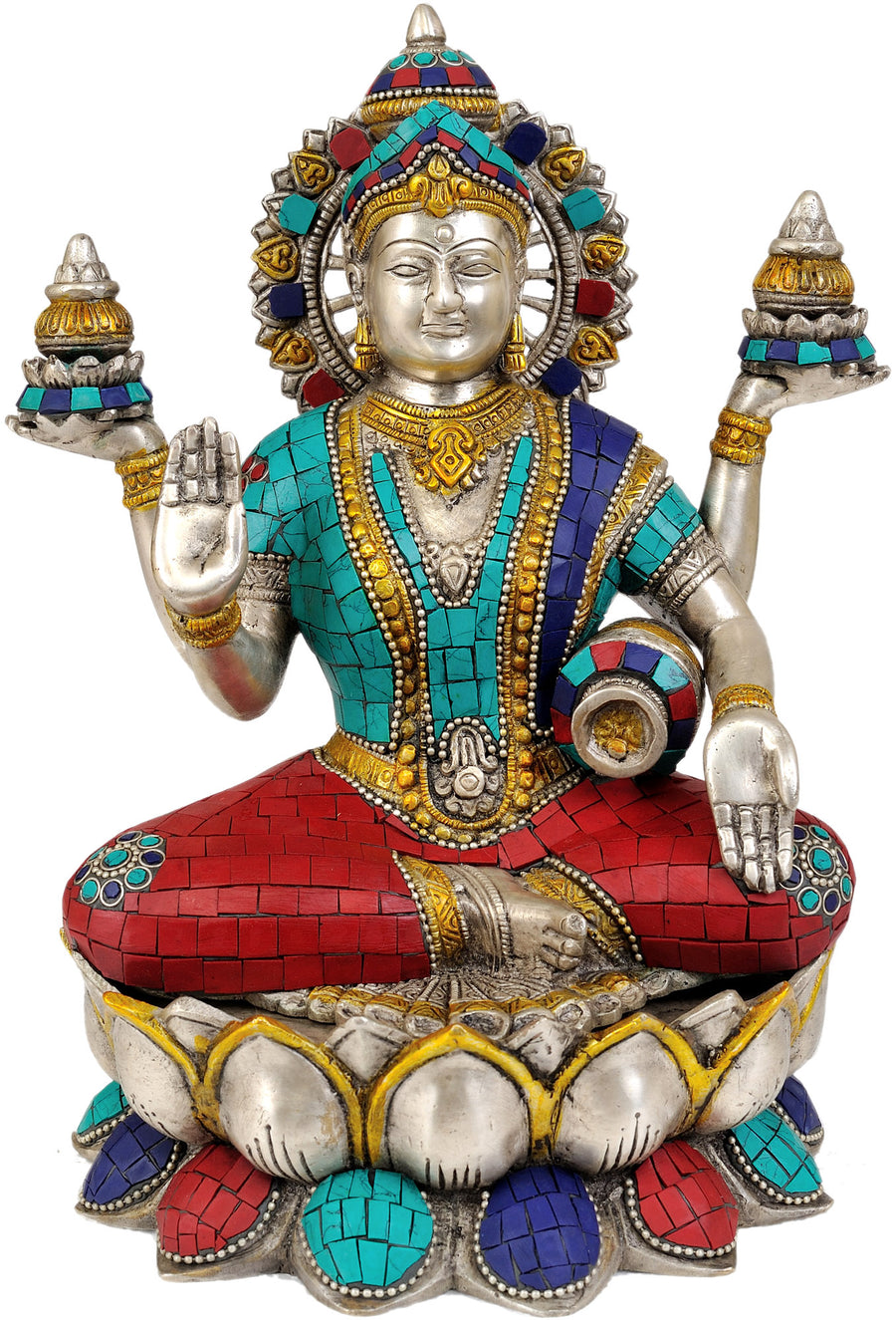12" Devi Lakshmi Brass Statue Handmade