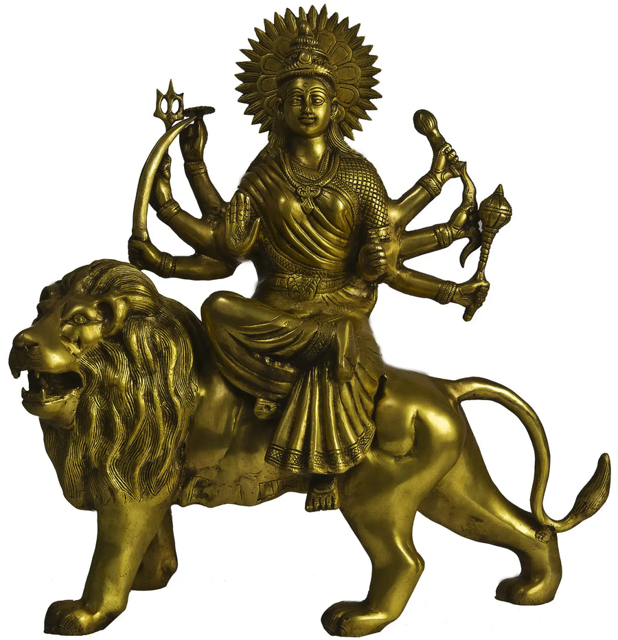21" Devi Durga Brass Statue Handmade