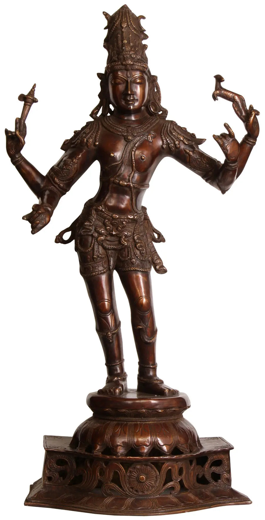 31" Bhagawan Shiva Pashupatinath Handmade Brass Statue