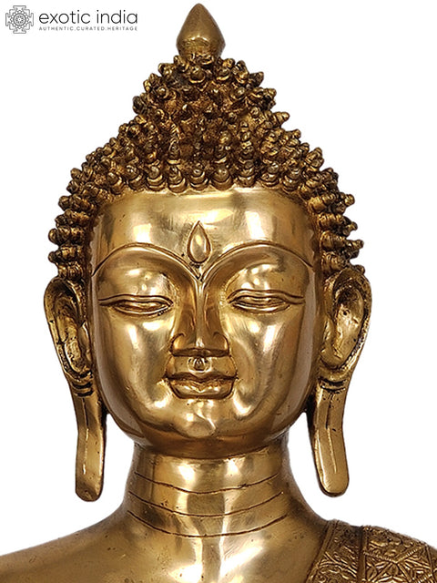 29" Large Size Lord Buddha | Brass | Handmade | Made In India