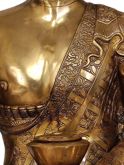 29" Large Size Lord Buddha | Brass | Handmade | Made In India