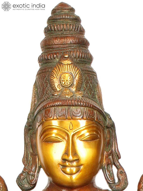 44" Large Size Namaste Lady in Brass | Indian Handcrafted Idol
