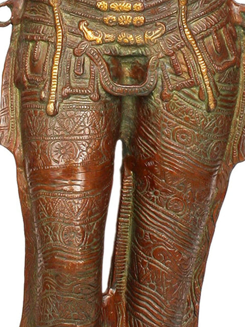 44" Large Size Namaste Lady in Brass | Indian Handcrafted Idol