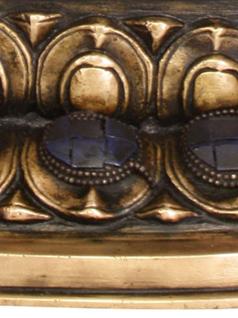 13" Tibetan Buddhist God Lapis Buddha of Healing In Brass | Handmade | Made In India