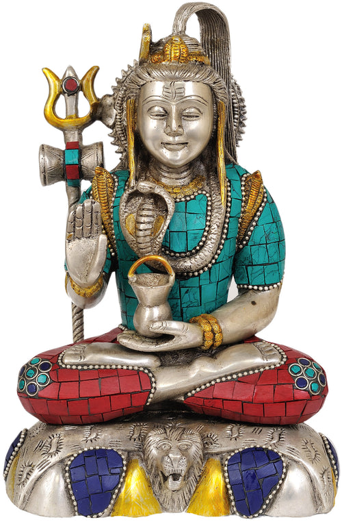 9" Bhagawan Shiva Handmade Brass Statue for Pooja