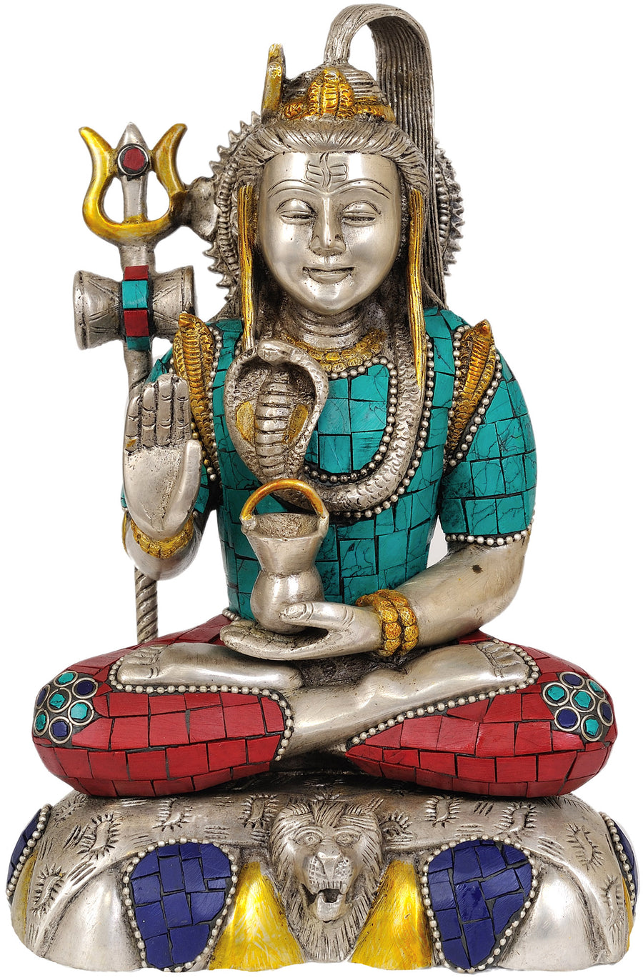 9" Bhagawan Shiva Handmade Brass Statue for Pooja