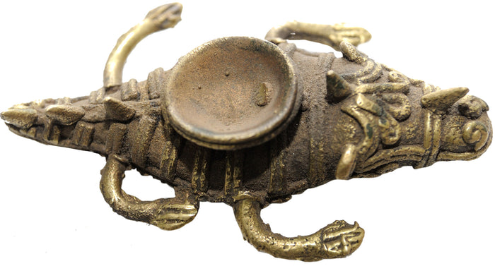 Brass Alligator Candle Stand Statue