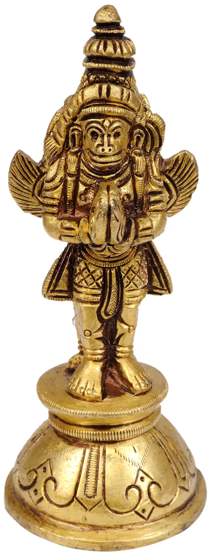 4" Hanuman and Garuda Brass Statue | Handmade | Made in India