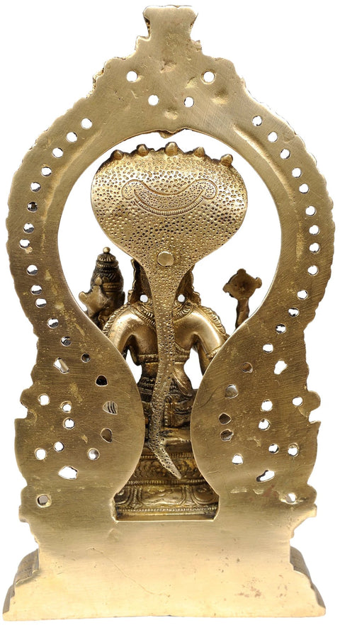 10" Vishnu and Lakshmi Brass Statue | Handmade Brass Idols | Made in India