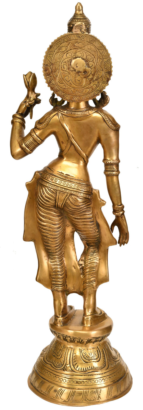 28" Large Size Goddess Lakshmi in Brass | Indian Handcrafted Idol