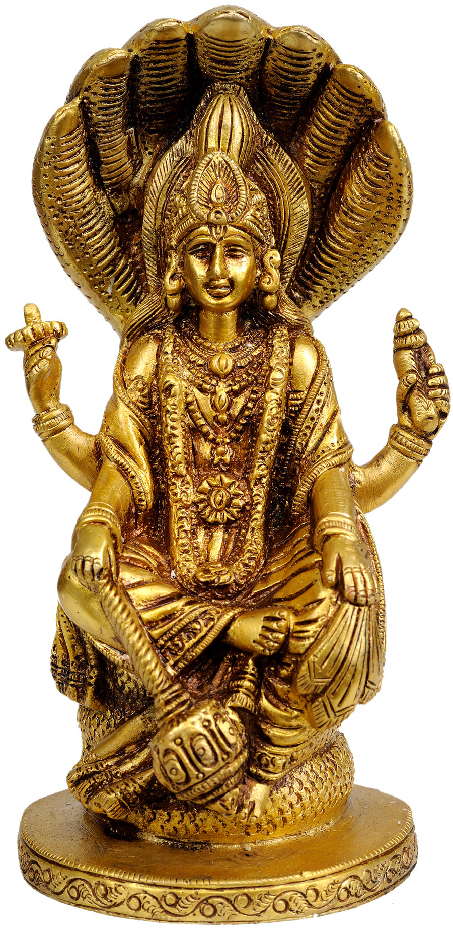 8" Bhagawan Vishnu Handmade Brass Statue