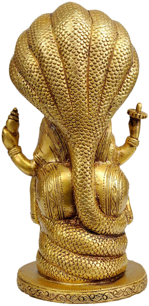 8" Bhagawan Vishnu In Brass | Handmade | Made In India