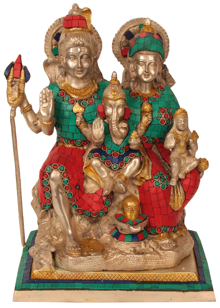 12" Brass Shiva Parivar Handmade Statue