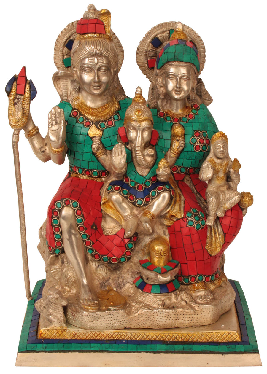 12" Brass Shiva Parivar Handmade Statue