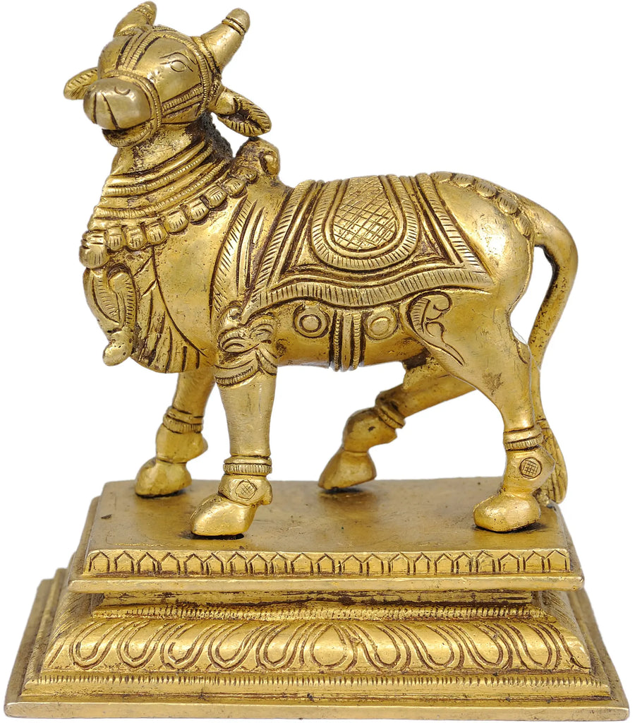 4" Nandi Brass Statue Handmade
