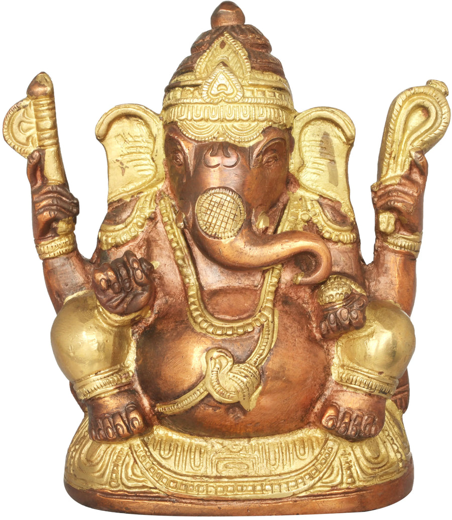 5" Bhagawan Ganesha Brass Idol for Home Pooja