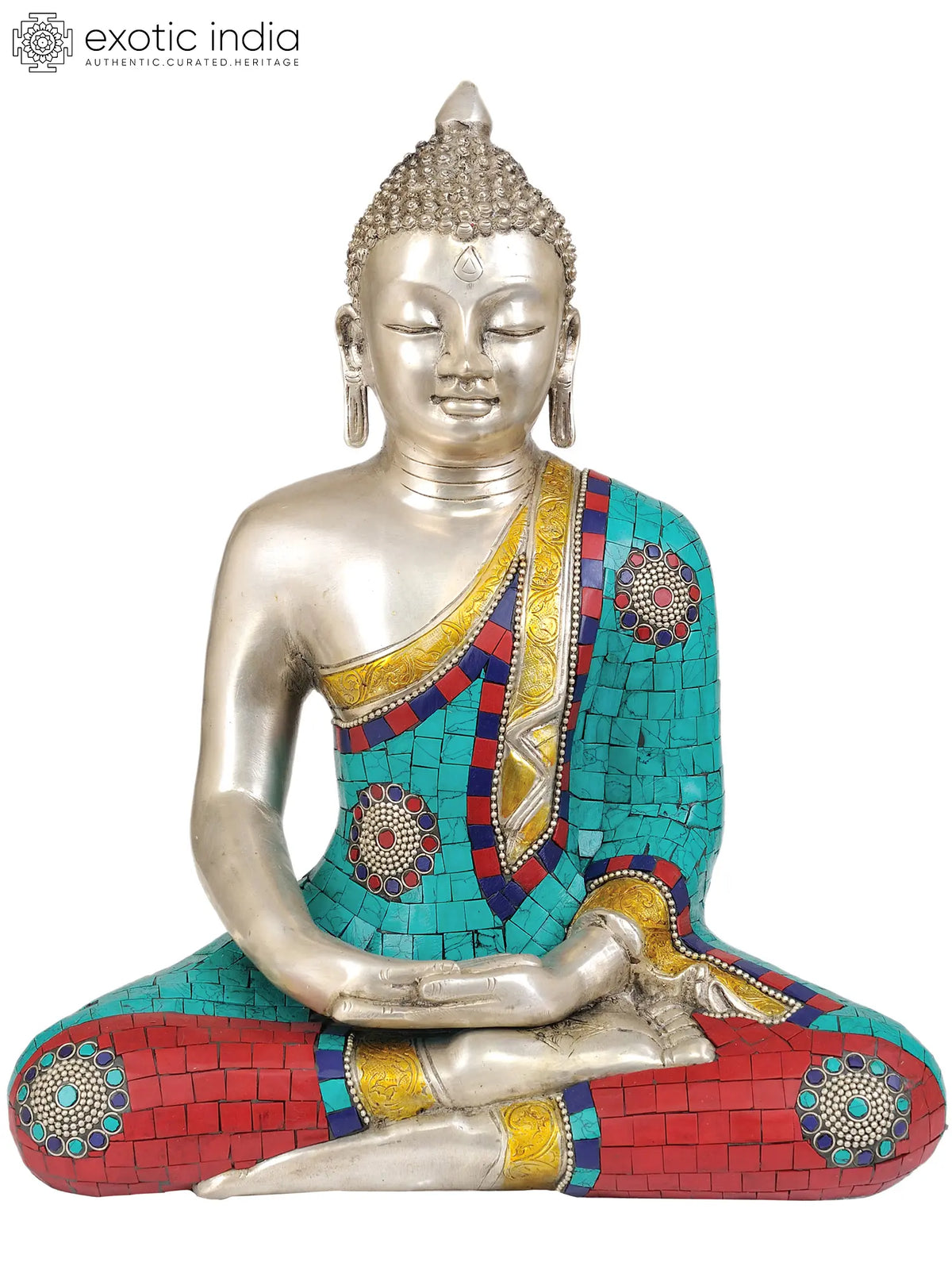 14" Lord Buddha in Dhyana Mudra In Brass | Handmade | Made In India