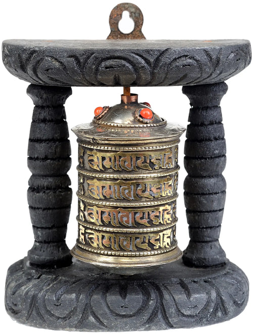 Prayer Wheel Brass Statue for Pooja