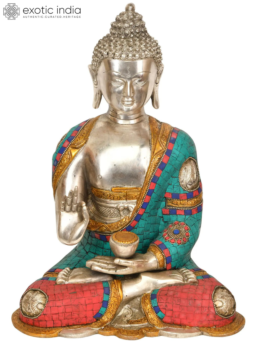 14" Lord Buddha Preaching Dharma Handmade Brass Statue