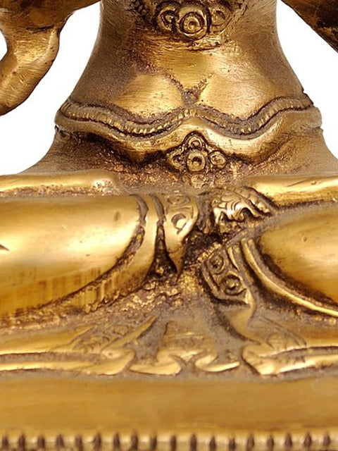 8" Buddhist Deity Chenrezig (Shadakshari Lokeshvara) Brass Statue | Handmade | Made in India