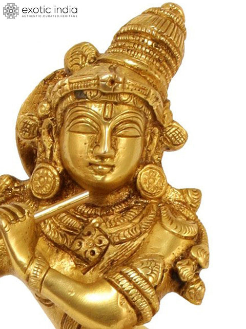 10" Bhagawan Krishna Brass Statue | Handmade | Made in India