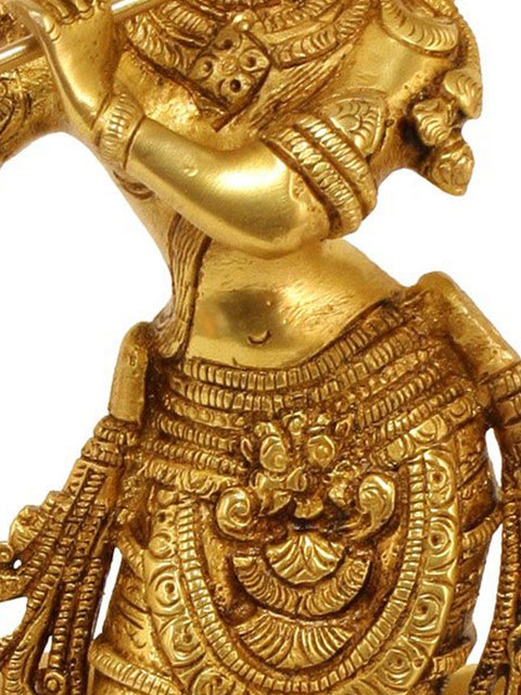 10" Bhagawan Krishna Brass Statue | Handmade | Made in India
