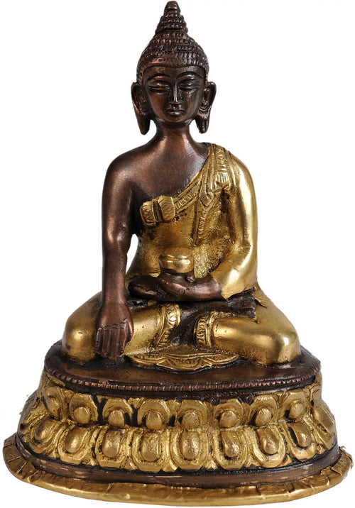 5" Brass Bhumisparsha Buddha Idol Handmade