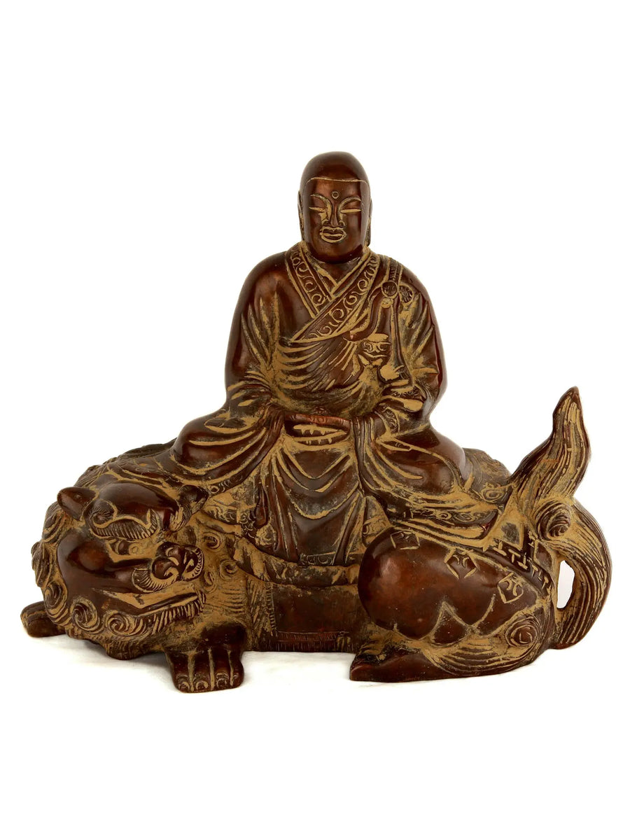 9" Handmade Brass Japanese Buddha Statue for Home Decor