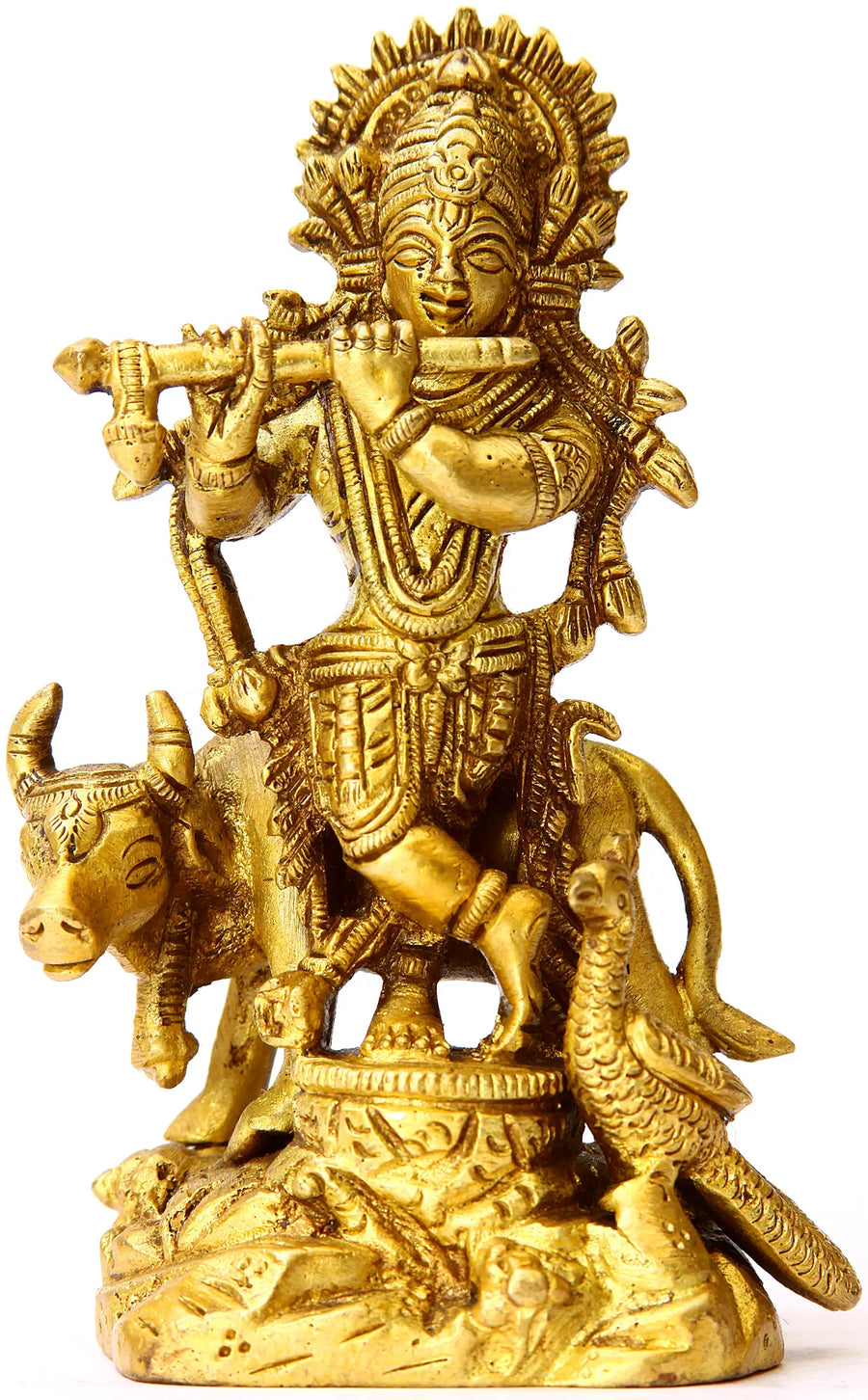 4" Brass Muralidhar Krishna Idol Handmade