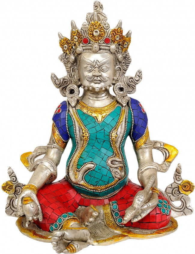 10" Kubera Brass Statue for Prosperity and Wealth