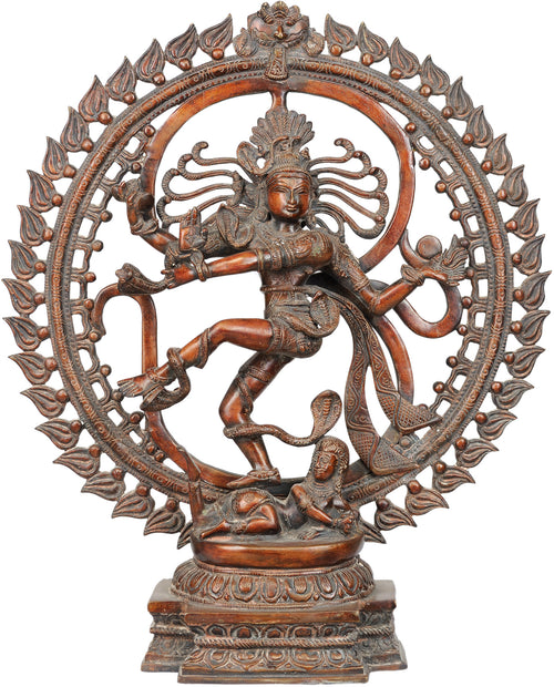 21" Nataraja in OM Brass Handmade Statue for Home Decor