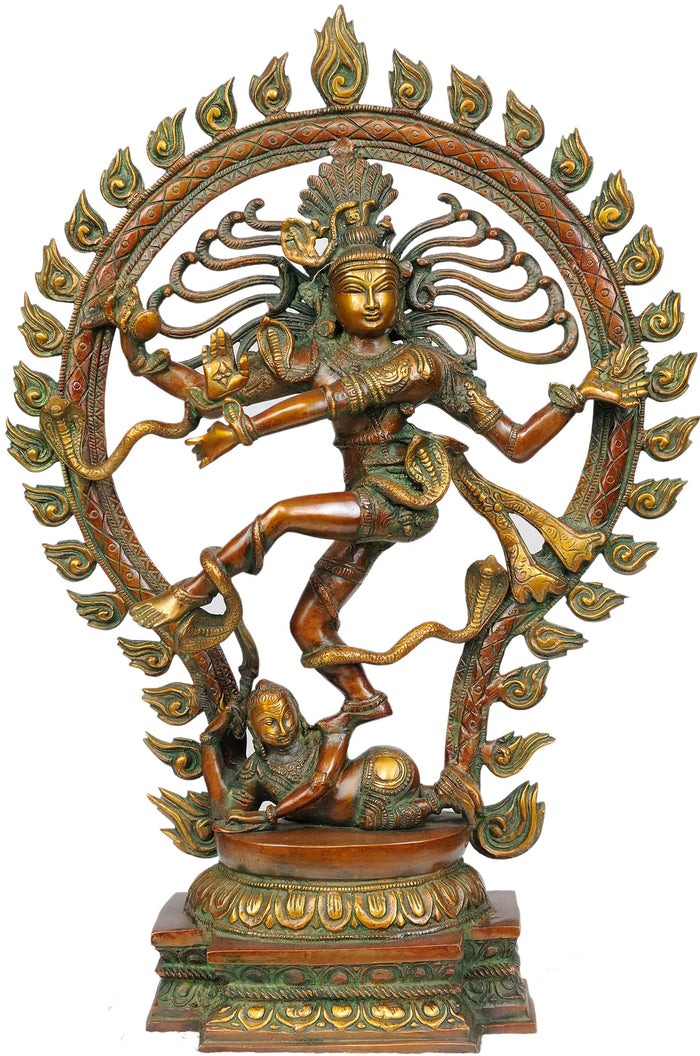 21" Nataraja Brass Sculpture | Handmade | Made in India