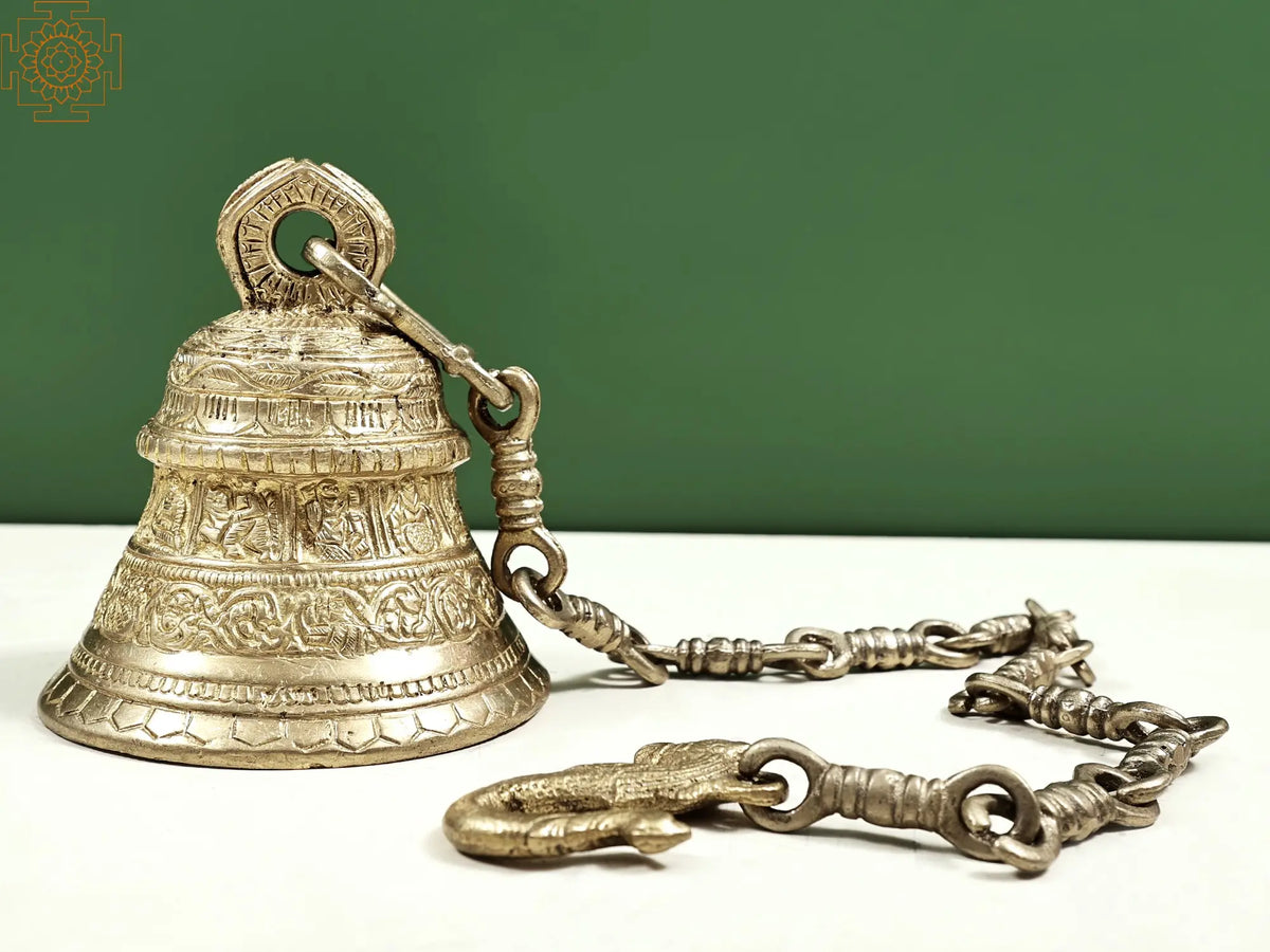 5" Temple Bell in Brass | Handmade | Made in India