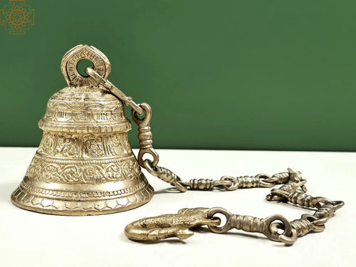 5" Handmade Brass Temple Bell for Pooja