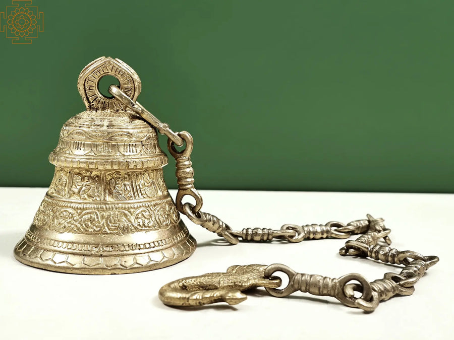 5" Handmade Brass Temple Bell for Pooja