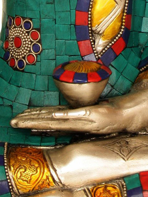 14" Tibetan Buddhist God The Medicine Buddha In Brass | Handmade | Made In India