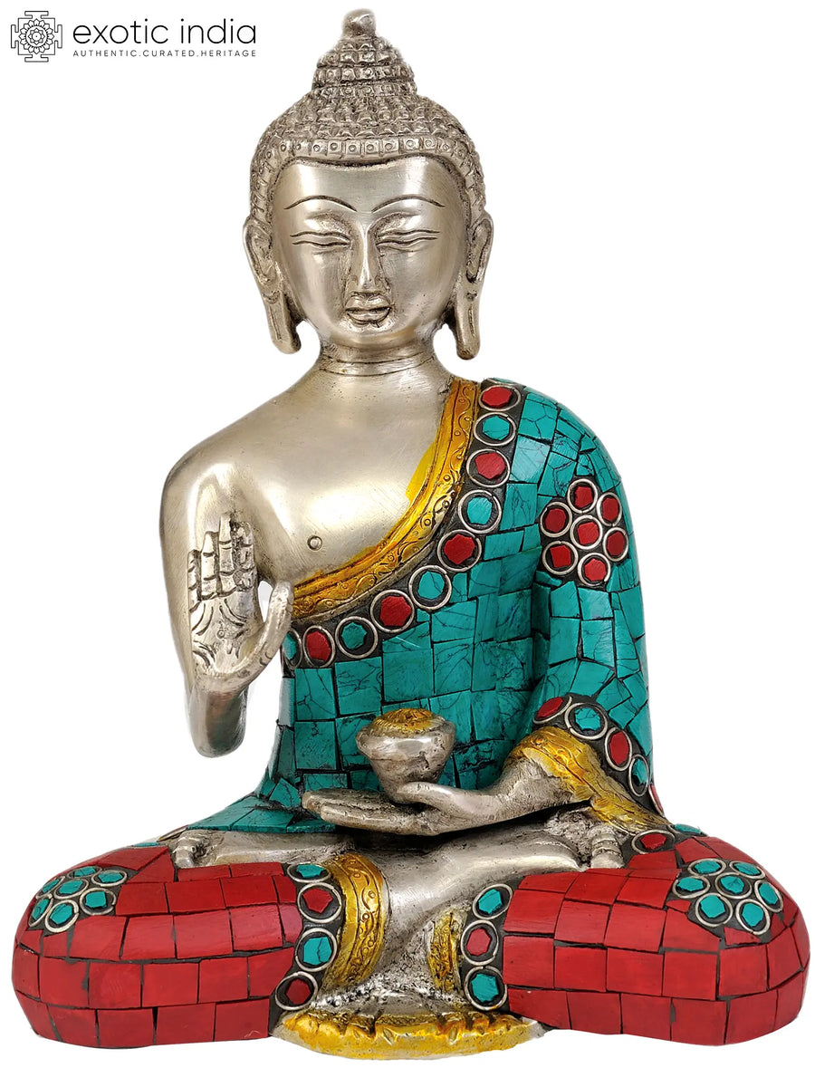 7" Lord Buddha Handmade Brass Statue for Home Decor