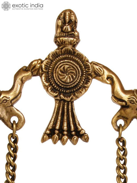 11" Swinging Ganesha Brass Sculpture | Handmade | Made in India