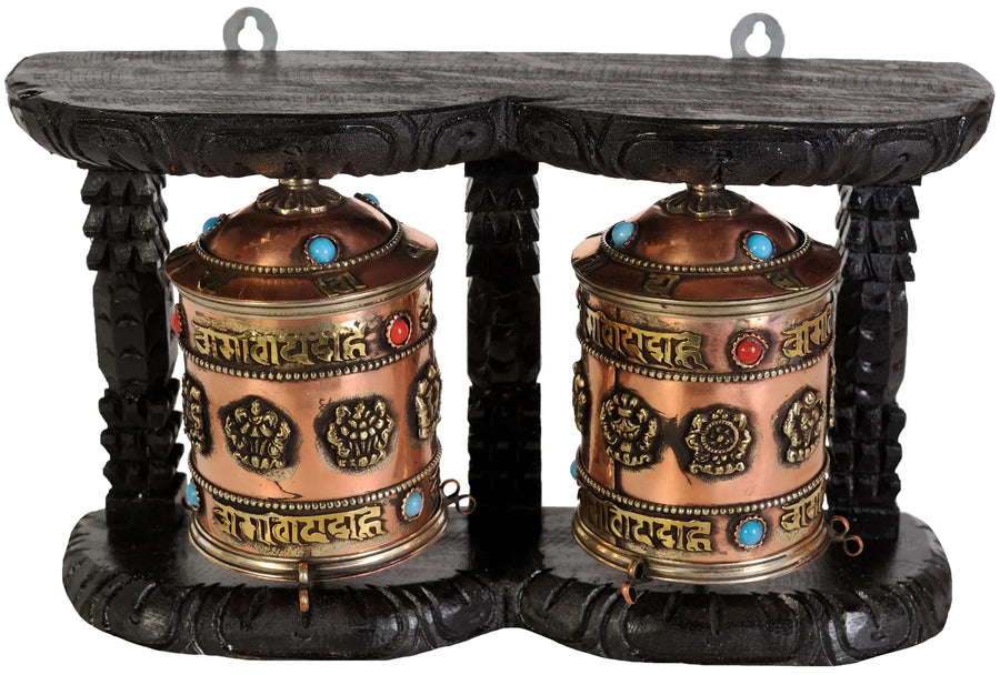 Prayer Wheels Brass Statue