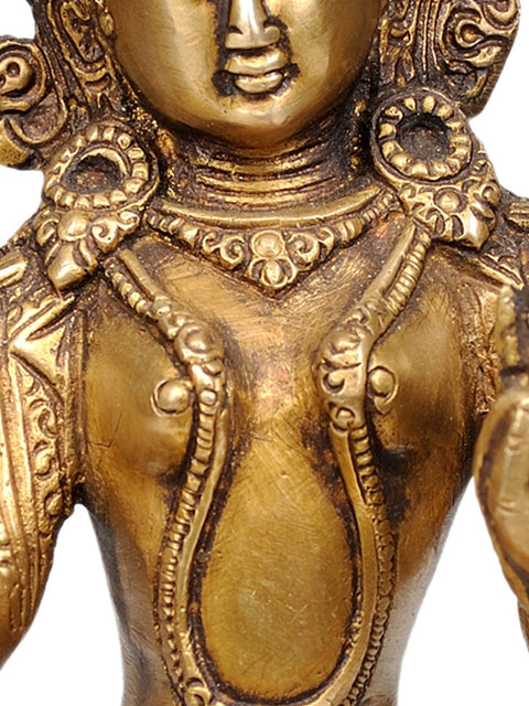 9" White Tara Brass Statue | Handmade Buddhist Deity Idol | Made in India