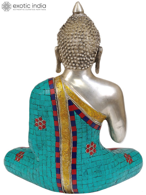 14" Lord Buddha Preaching His Dharma In Brass | Handmade | Made In India
