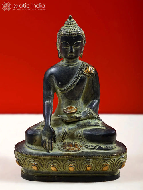 5" Handmade Buddha Brass Statue for Meditation and Home Decor