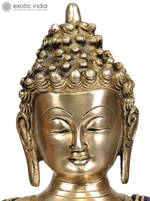 10" Tibetan Buddhist God The Medicine Buddha In Brass | Handmade | Made In India