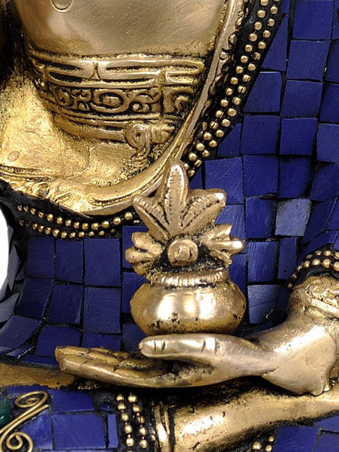10" Tibetan Buddhist God The Medicine Buddha In Brass | Handmade | Made In India