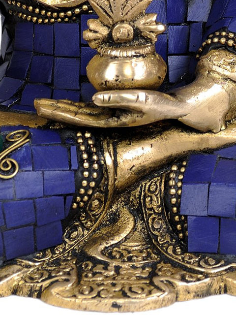 10" Tibetan Buddhist God The Medicine Buddha In Brass | Handmade | Made In India